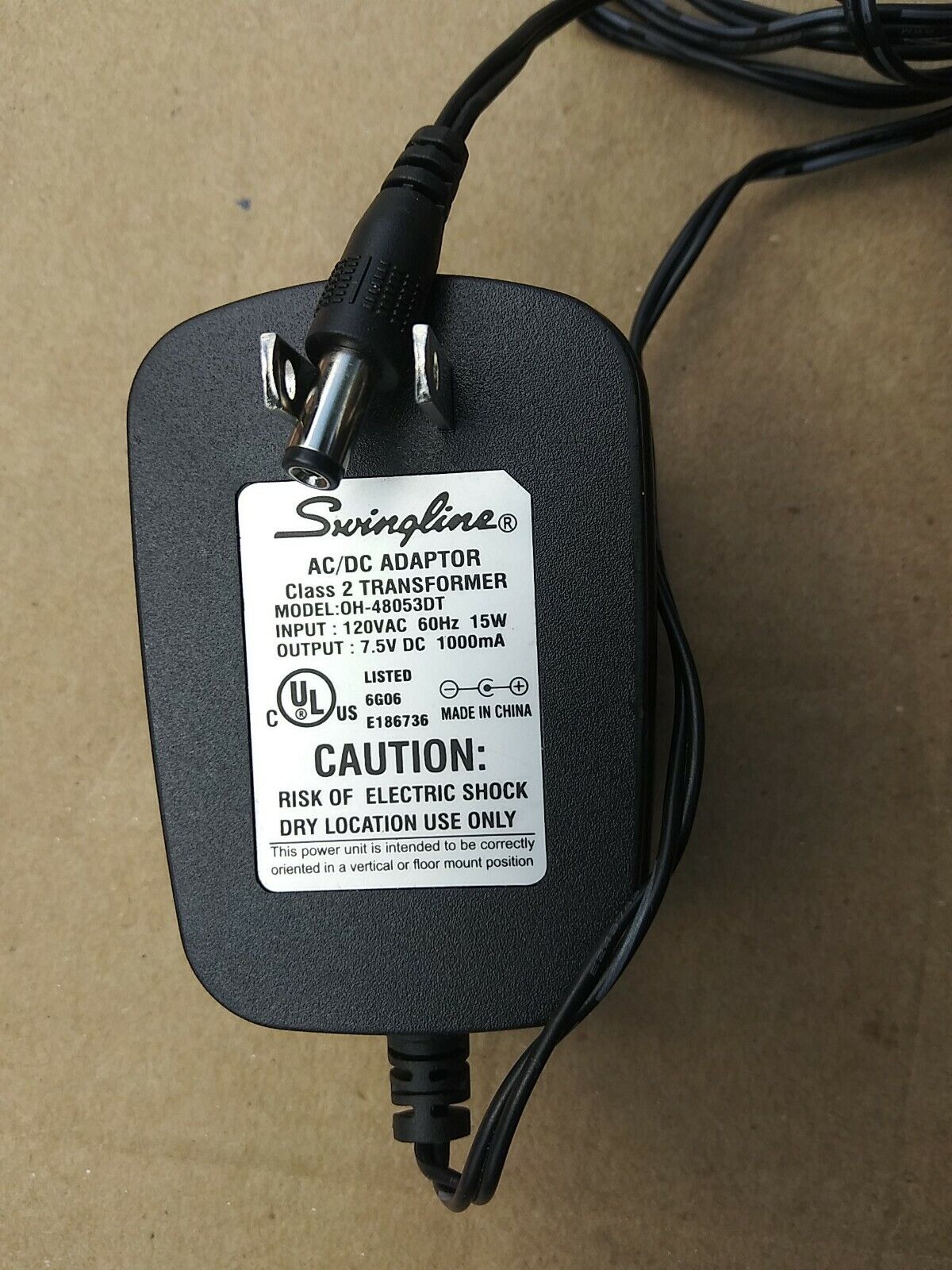 *Brand NEW*Swingline OH-48053DT 7.5VDC 1000mA AC Adaptor Class 2 Transformer POWER SUPPLY